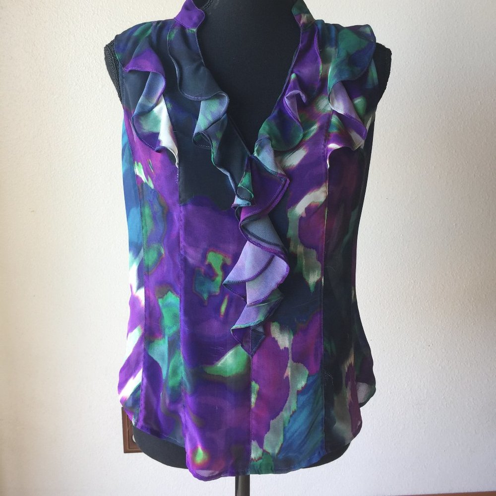 Express Sleeveless Ruffled Top